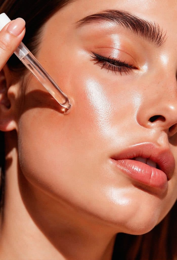 A microdermabrasion wand gliding across a cheek