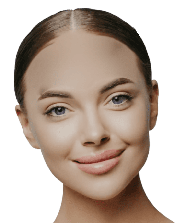 Face showing the Frontalis treatment area